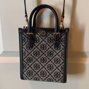 Tory Burch Navy and Cream Small Tote